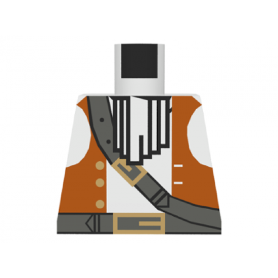 Torso Pirate Brown Vest, Ascot, Dark Gray Crossbelt Pattern