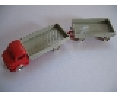 HO 1:87 Vehicles Scale Mercedes Open Bed Truck with Trailer, Gray Flatbed