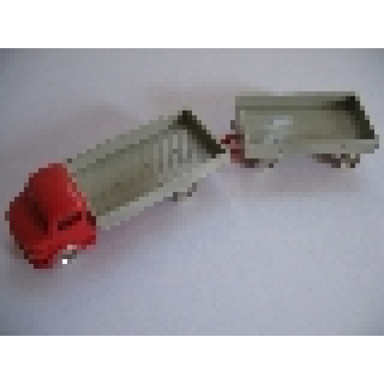 HO 1:87 Vehicles Scale Mercedes Open Bed Truck with Trailer, Gray Flatbed