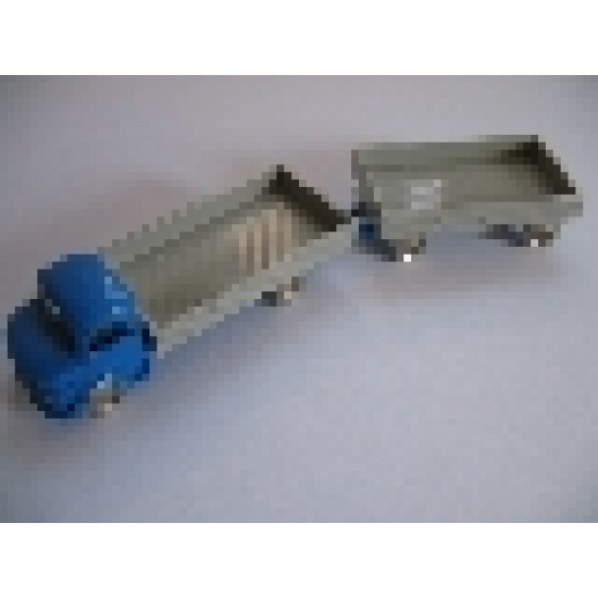 HO 1:87 Vehicles Scale Mercedes Open Bed Truck with Trailer, Gray Flatbed