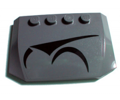 Wedge 4 x 6 x 2/3 Triple Curved with Magna Guard Symbols Left Pattern (Sticker) - Set 7673