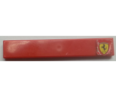 Tile 1 x 6 with Ferrari Logo on Red Background Pattern Right (Sticker) - Set 8143