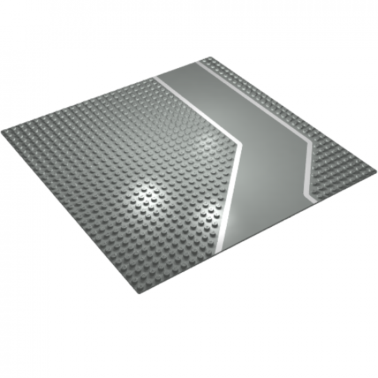 Baseplate, Road 32 x 32 with Driveway and White Stripes Pattern