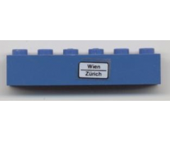 Brick 1 x 6 with 'Wien - Zürich' Pattern (Sticker) - Set 7715