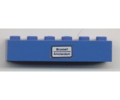 Brick 1 x 6 with 'Brussell - Amsterdam' Pattern (Sticker) - Set 7715