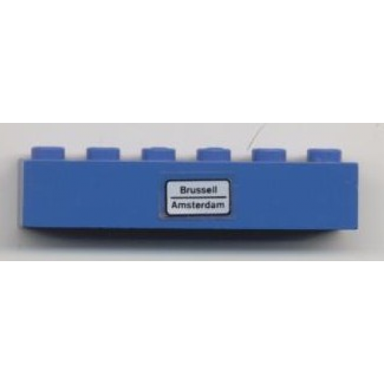 Brick 1 x 6 with 'Brussell - Amsterdam' Pattern (Sticker) - Set 7715