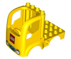 Duplo, Vehicle Car Body Truck 4 x 4 Flatbed with 4 Top Studs, Headlights and LEGO Logo Pattern