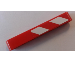 Technic, Liftarm 1 x 7 Thick with Red and 2 White Danger Stripes Pattern Model Right Side (Sticker) - Set 42043