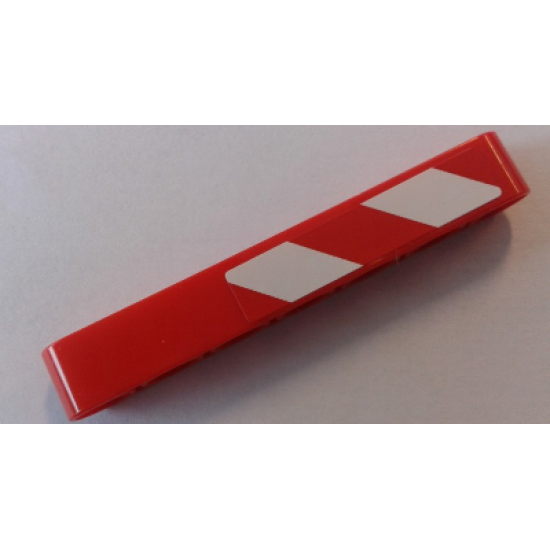 Technic, Liftarm 1 x 7 Thick with Red and 2 White Danger Stripes Pattern Model Right Side (Sticker) - Set 42043