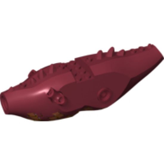 Animal, Body Part Dragon Middle (LotR) with Spikes and Gold Ventral Scales Pattern