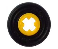 Wheel & Tire Assembly Technic Bush 1/2 Smooth with Black Tire 14mm D. x 4mm Smooth Small Single with Number Molded on Side (4265c / 59895)