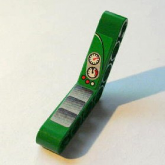 Technic, Liftarm 1 x 7 Bent (4 - 4) Thick with Tread Plate and Gauges and Buttons Pattern (Stickers) - Set 8236