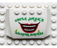 Wedge 4 x 6 x 2/3 Triple Curved with Uncle Joker's Icecream Surprise Pattern (Sticker) - Set 7888