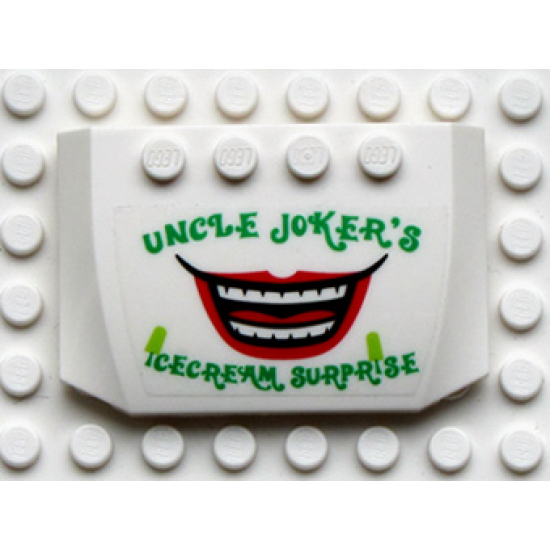 Wedge 4 x 6 x 2/3 Triple Curved with Uncle Joker's Icecream Surprise Pattern (Sticker) - Set 7888