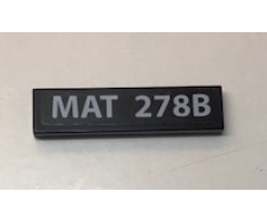 Tile 1 x 4 with White 'MAT 278B' License Plate Pattern (Sticker) - Set 10252