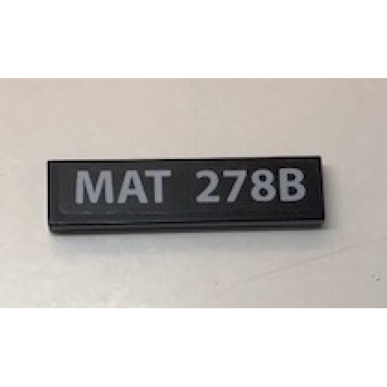 Tile 1 x 4 with White 'MAT 278B' License Plate Pattern (Sticker) - Set 10252