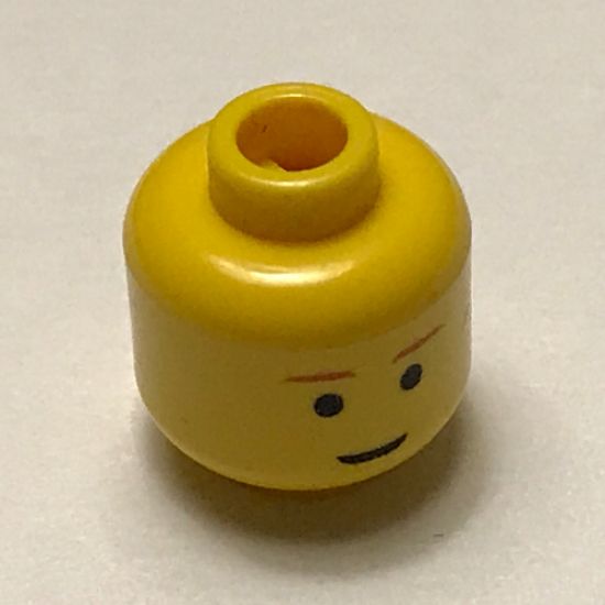 Minifigure, Head Male Brown Eyebrows, Slight Smile Pattern (SW Ep.2 Anakin) - Blocked Open Stud
