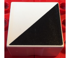 Duplo, Tile 2 x 2 x 1 with Shape Black Right Triangle Pattern