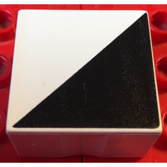 Duplo, Tile 2 x 2 x 1 with Shape Black Right Triangle Pattern