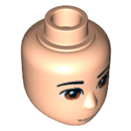 Mini Doll, Head Friends Male Large with Tan Eyes, Half Smile and Closed Mouth Pattern