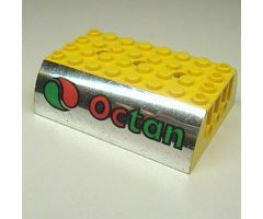 Slope, Curved 6 x 8 x 2 Double with Chrome Silver Sides and Octan Logo Pattern