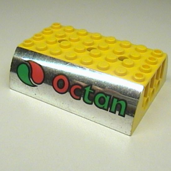 Slope, Curved 6 x 8 x 2 Double with Chrome Silver Sides and Octan Logo Pattern