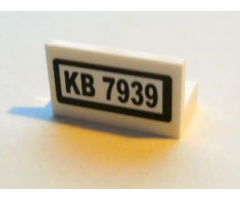 Panel 1 x 2 x 1 with Black 'KB 7939' on White Background Pattern (Sticker) - Set 7939
