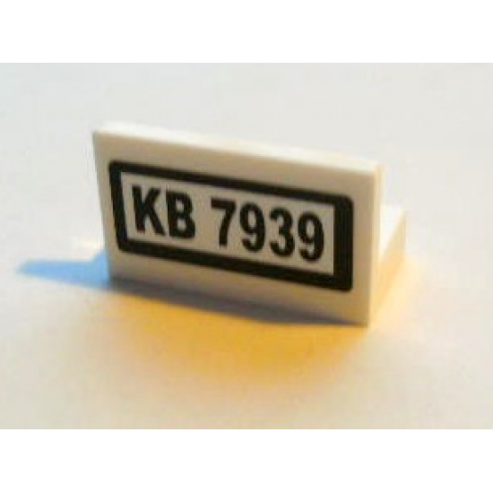 Panel 1 x 2 x 1 with Black 'KB 7939' on White Background Pattern (Sticker) - Set 7939