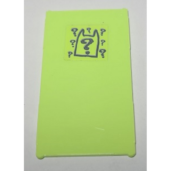 Glass for Window 1 x 4 x 6 with Batman Cowl Outline and Riddler Question Marks and Tally Marks on Opposite Side Pattern (Stickers) - Set 70912