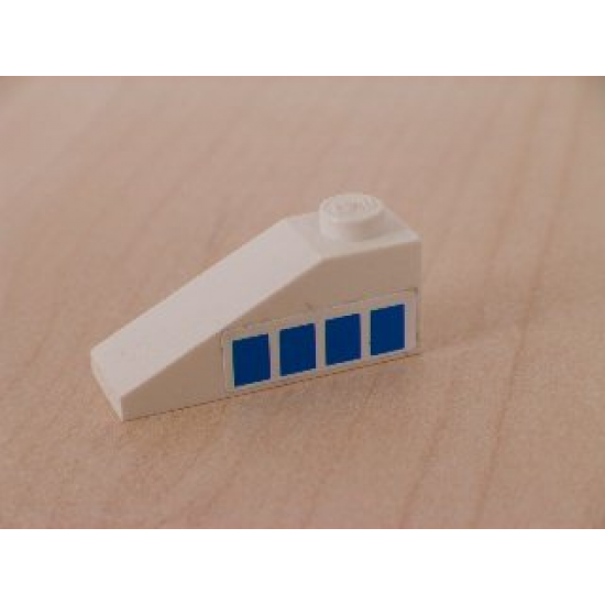 Slope 33 3 x 1 with 4 Blue Squares Pattern Model Right (Sticker) - Set 2556