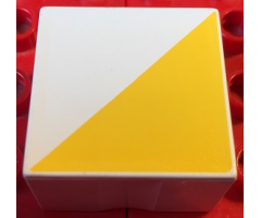 Duplo, Tile 2 x 2 x 1 with Shape Yellow Right Triangle Pattern