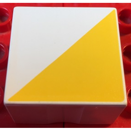 Duplo, Tile 2 x 2 x 1 with Shape Yellow Right Triangle Pattern