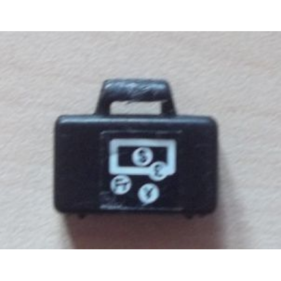 Minifigure, Utensil Briefcase with Currencies Pattern ($, £, Fr, ¥) on Both Sides (Stickers) - Set 4554