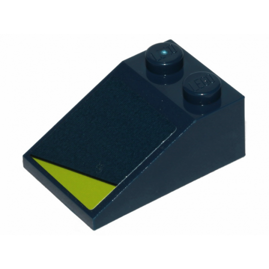 Slope 33 3 x 2 with Lime Triangle on Dark Blue Background Pattern (Sticker) - Set 70835