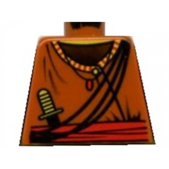 Torso Adventurers Orient Striped Collar, Crossbelt, Sash, Knife Pattern