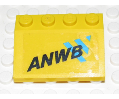 Vehicle, Mudguard 3 x 4 Slope with 'ANWB' and Blue Logo Pattern (Sticker) - Set 2140