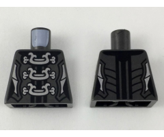 Torso Ninjago Female Armor with Three Large Silver Clasps Pattern
