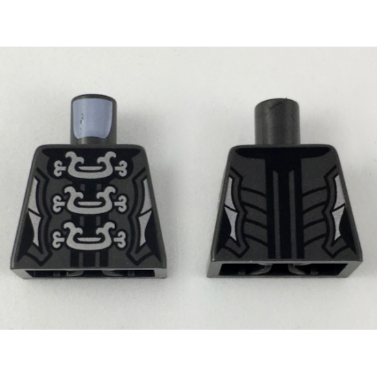 Torso Ninjago Female Armor with Three Large Silver Clasps Pattern