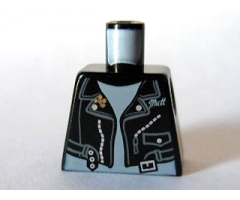 Torso Leather Jacket with Zippers and 'Mutt' on Chest Pattern
