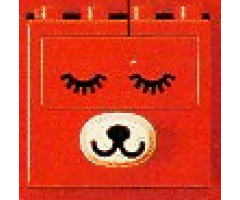 Duplo, Brick 2 x 4 x 2 with Dog Face - Eyes Open and Close