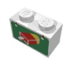Brick 1 x 2 with Ice Cream Pattern