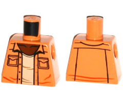 Torso Open Shirt with 2 Pockets and Silver Buttons, Light Nougat Undershirt Pattern