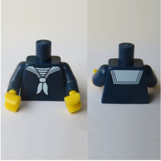 Torso Sailor Uniform with White Neckerchief Pattern / Dark Blue Arms / Yellow Hands