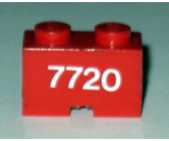 Brick, Modified 1 x 2 with Cable Holding Cutout with 7720 Pattern (Sticker) - Set 7720