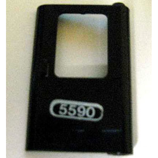 Door 1 x 4 x 5 Train Right with White '5590' Pattern (Sticker) - Set 5590