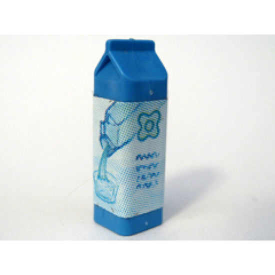 Scala Accessories Carton Milk, Label with Pouring Milk and Blue Flower Pattern (Sticker) - Set 3110