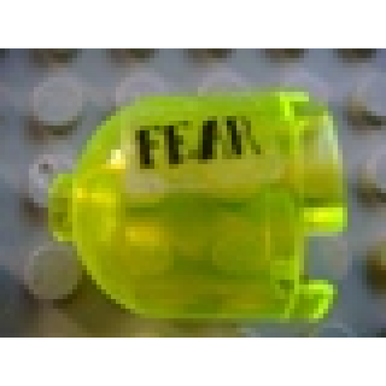 Brick, Round 2 x 2 x 1 2/3 Dome Top with Black 'FEAR' Pattern Model Right Side (Sticker) - Set 7786