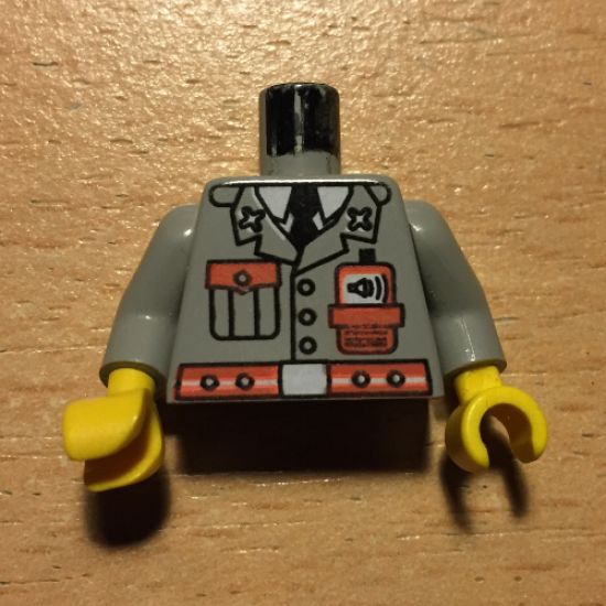 Torso Fire Shirt with Pocket and Orange Belt Pattern / Light Gray Arms / Yellow Hands