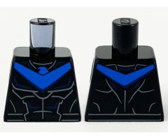 Torso Armor, Blue Chevron with Bird Head, Dark Blue and Light Bluish Gray Muscle Contours Pattern