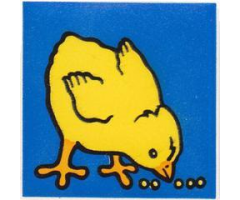 Duplo, Tile 2 x 2 x 1 with Chicken Mosaic Picture 10 Pattern (Set 1014)